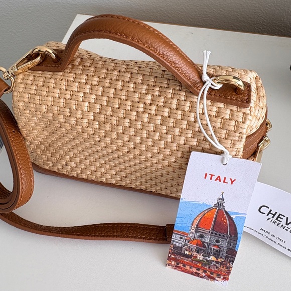 cheval firenze Handbags - Cheval Firenze Raffia and Leather Tan Woven Handbag! Gorgeous
